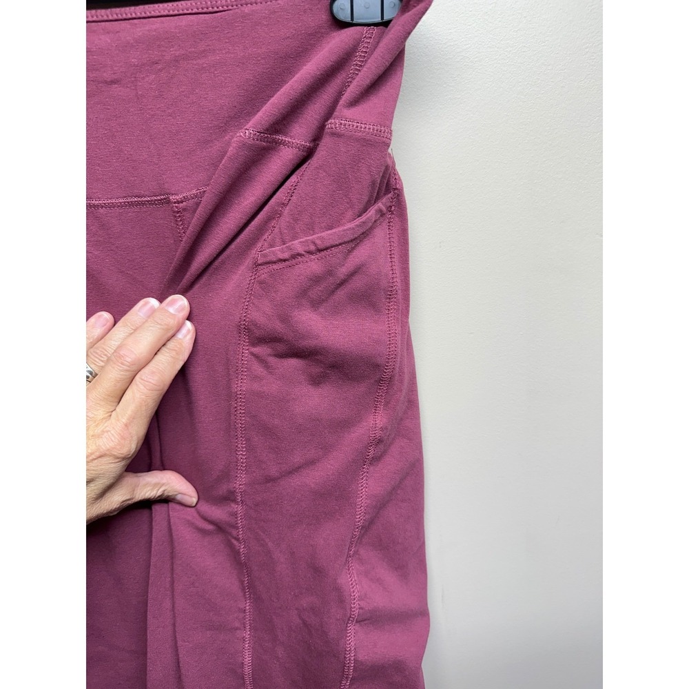 Bebe Sport Pink Ribbed High Waist Leggings Women‎ M Pocket Rhinestone Detail - Picture 3 of 7